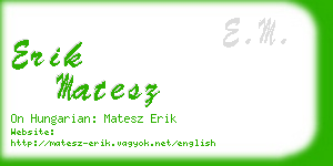 erik matesz business card